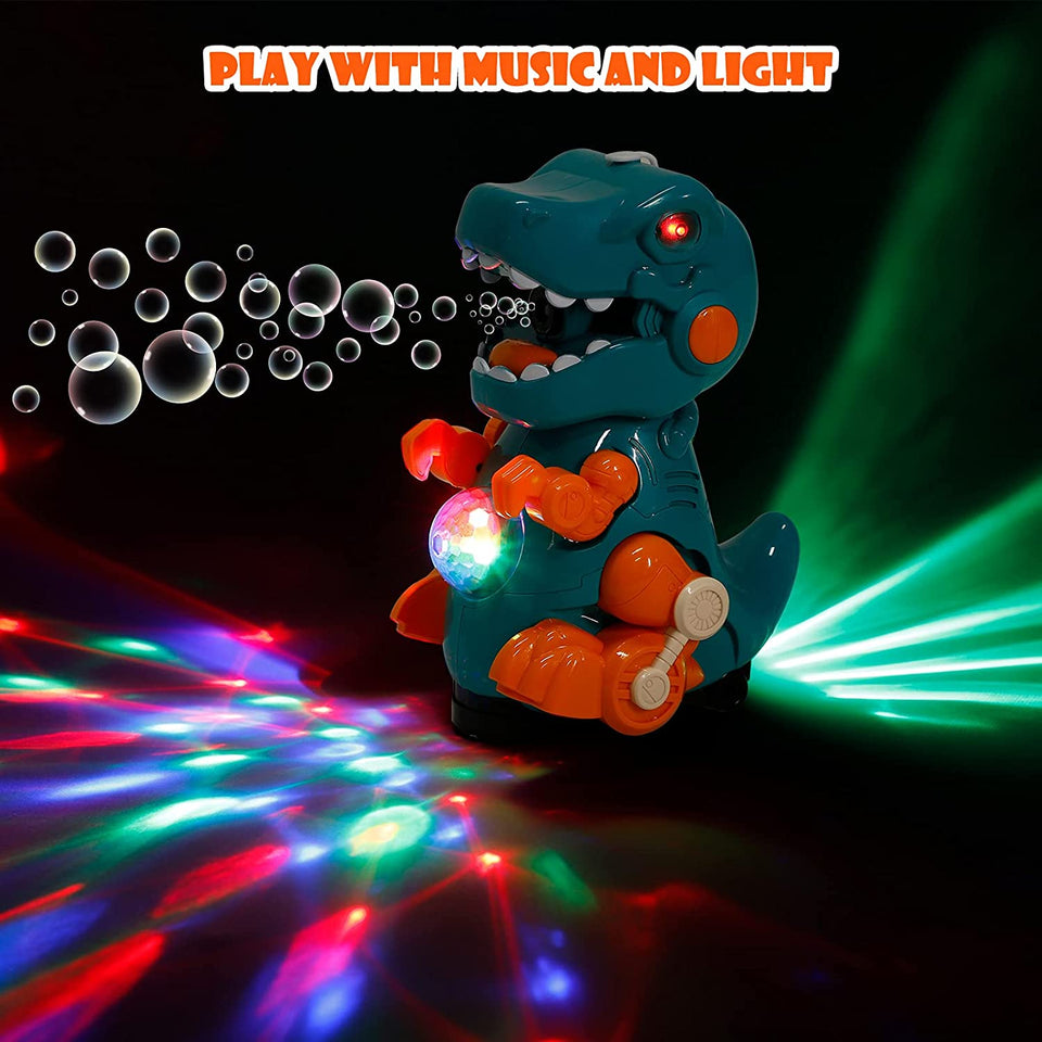Walking Dinosaur Musical Bubble Machine toy
