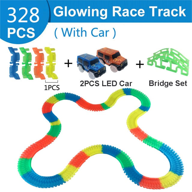DIY Railway Magical Glowing Flexible Track Car Toy