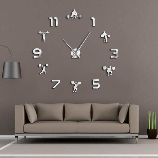 Weightlifting Frameless DIY Wall Clock